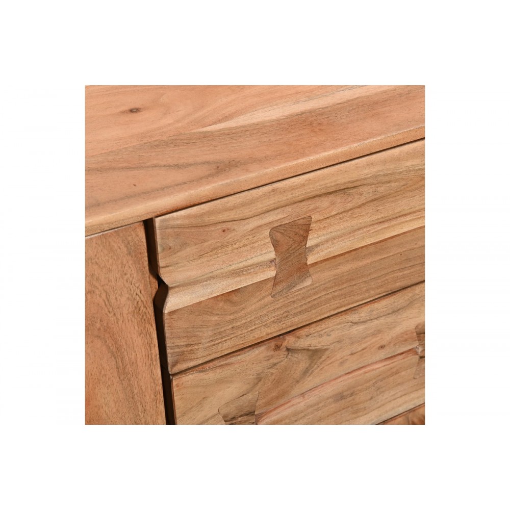 Μπουφές "LEONTINA" από ξύλο/μέταλλο σε χρώμα φυσικό/μαύρο 150x45x86