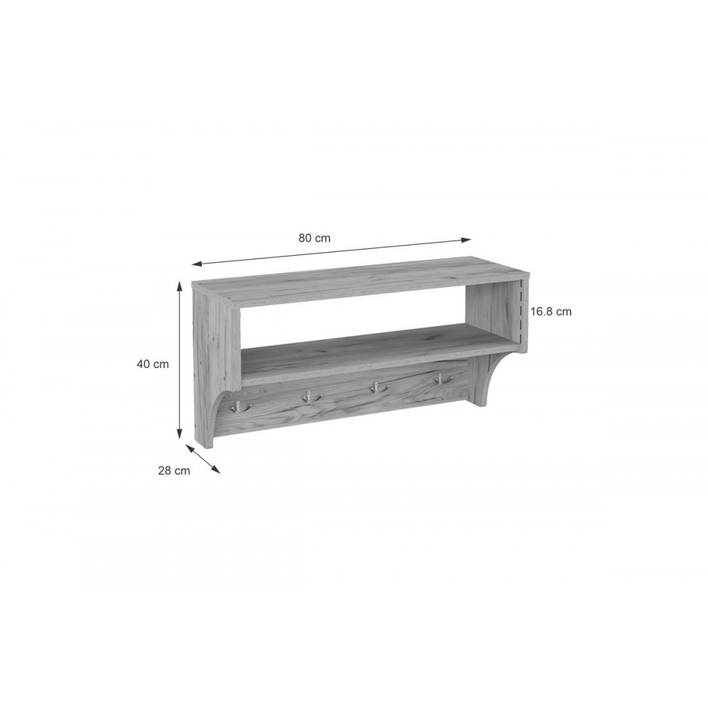 Κρεμάστρα "CROSTA" σε χρώμα oak 80x28x40