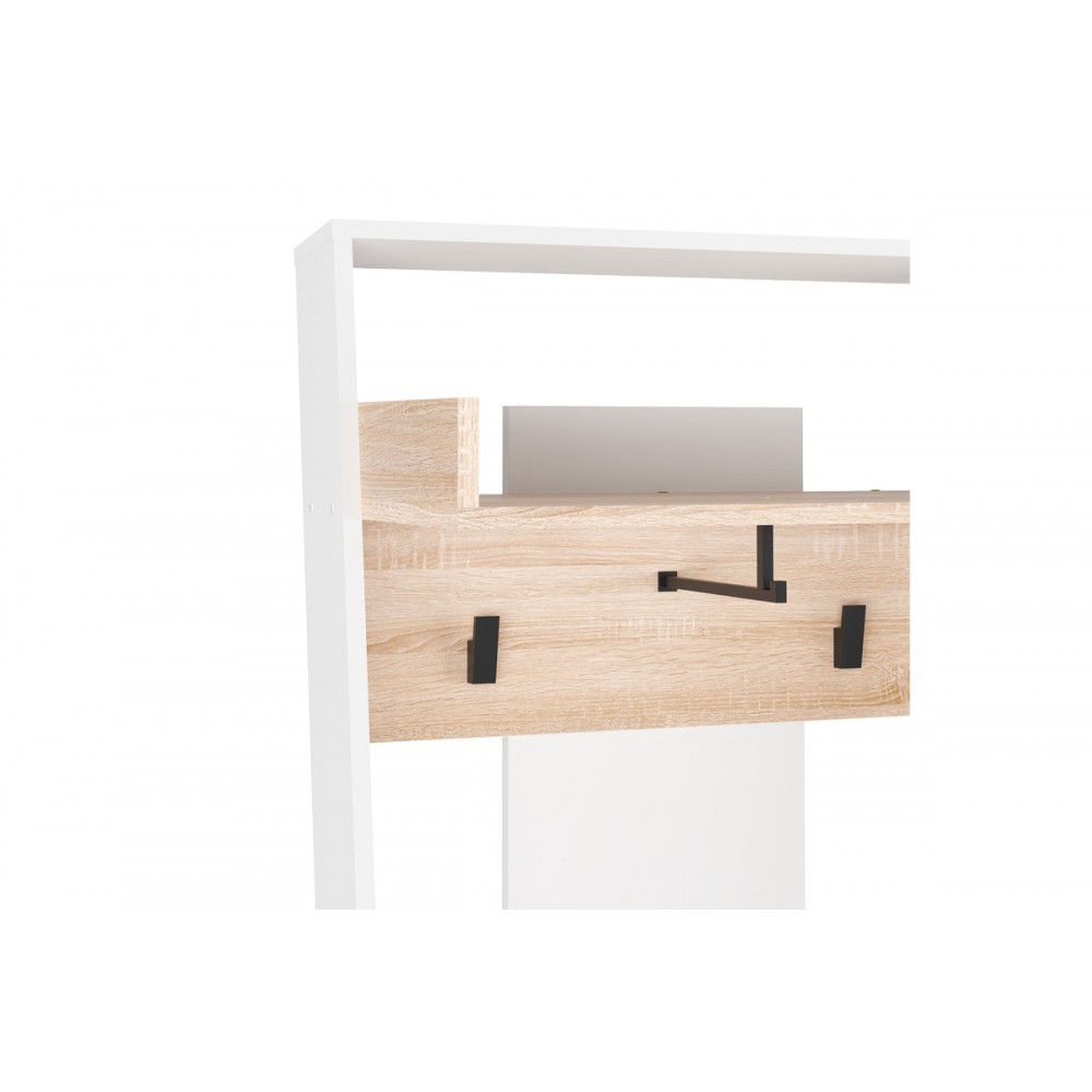 Έπιπλο εισόδου "SCIOVE" σε χρώμα λευκό/φυσικό 70x40x200