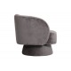 Πολυθρόνα περιστρεφόμενη "KRESLO" από μπουκλέ ύφασμα σε χρώμα ανθρακί 78x81x77