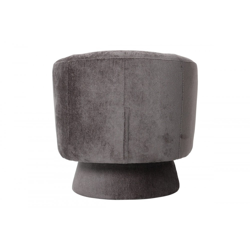 Πολυθρόνα περιστρεφόμενη "KRESLO" από μπουκλέ ύφασμα σε χρώμα ανθρακί 78x81x77