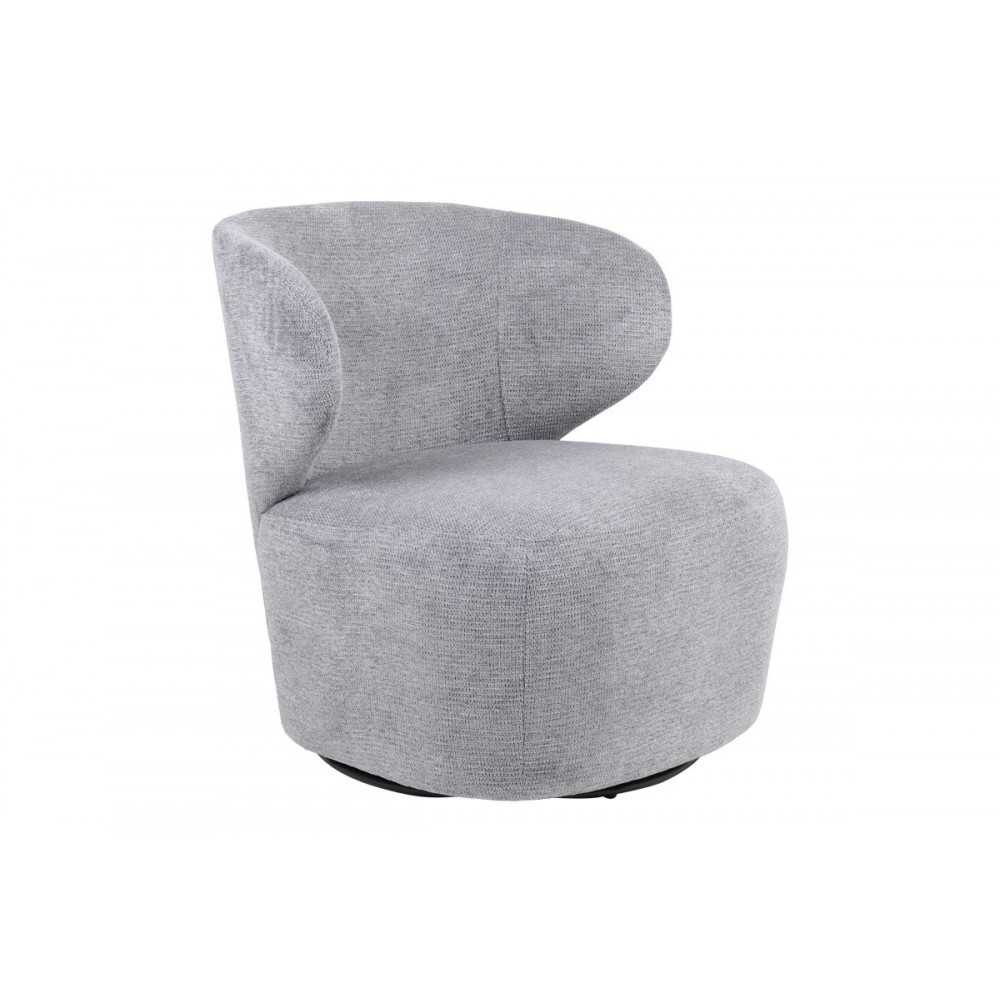 Πολυθρόνα "MARELIA" περιστρεφόμενη από ύφασμα σε χρώμα γκρι 73x76x76