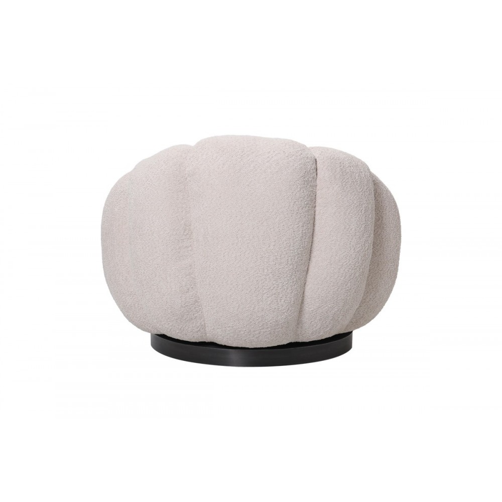 Πολυθρόνα περιστρεφόμενη "NESTER" από μπουκλέ ύφασμα σε χρώμα μπεζ 98x97x69