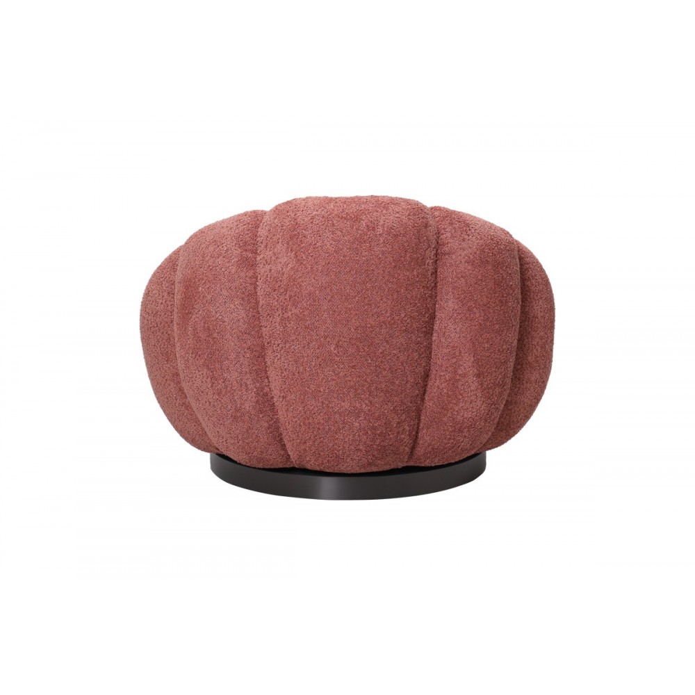 Πολυθρόνα περιστρεφόμενη "NESTER" από μπουκλέ ύφασμα σε χρώμα σάπιο μήλο 98x97x69
