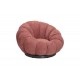 Πολυθρόνα περιστρεφόμενη "NESTER" από μπουκλέ ύφασμα σε χρώμα σάπιο μήλο 98x97x69