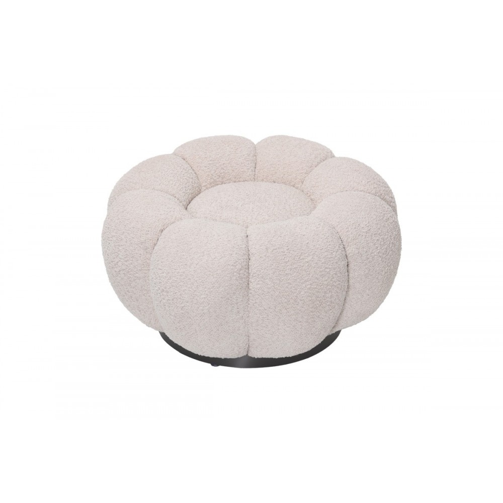 Σκαμπό "NESTER" από μπουκλέ ύφασμα σε χρώμα μπεζ Φ60x31