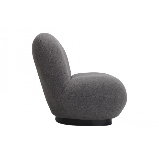 Πολυθρόνα "ROSALIE" από μπουκλέ ύφασμα σε χρώμα ανθρακί 85x82x77