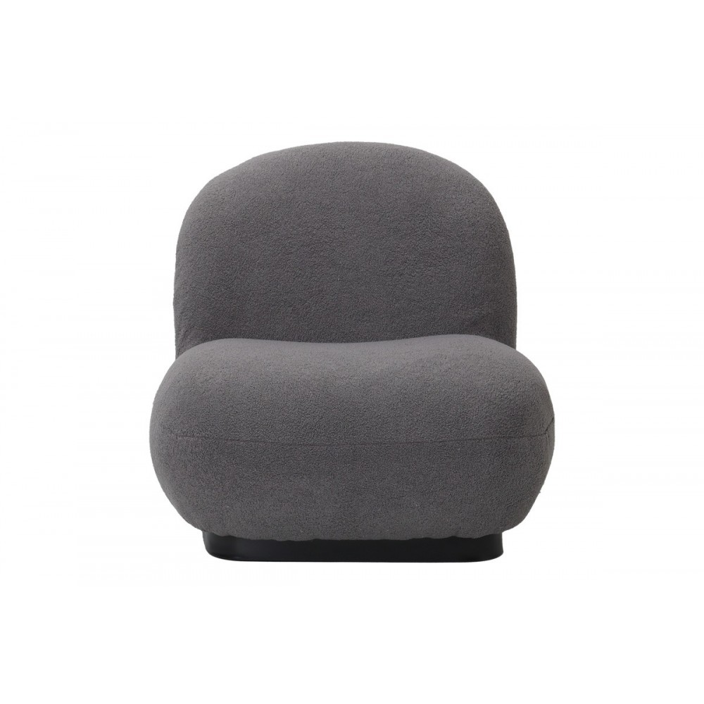 Πολυθρόνα "ROSALIE" από μπουκλέ ύφασμα σε χρώμα ανθρακί 85x82x77
