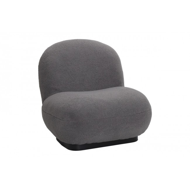 Πολυθρόνα "ROSALIE" από μπουκλέ ύφασμα σε χρώμα ανθρακί 85x82x77