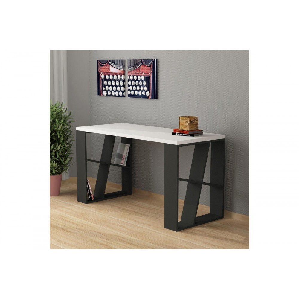 Γραφείο "HONEY" σε χρώμα λευκό/ανθρακί 137x60x75