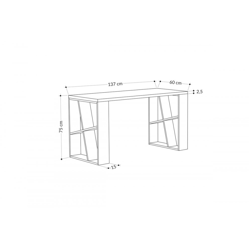 Γραφείο "HONEY" σε χρώμα λευκό/ανθρακί 137x60x75