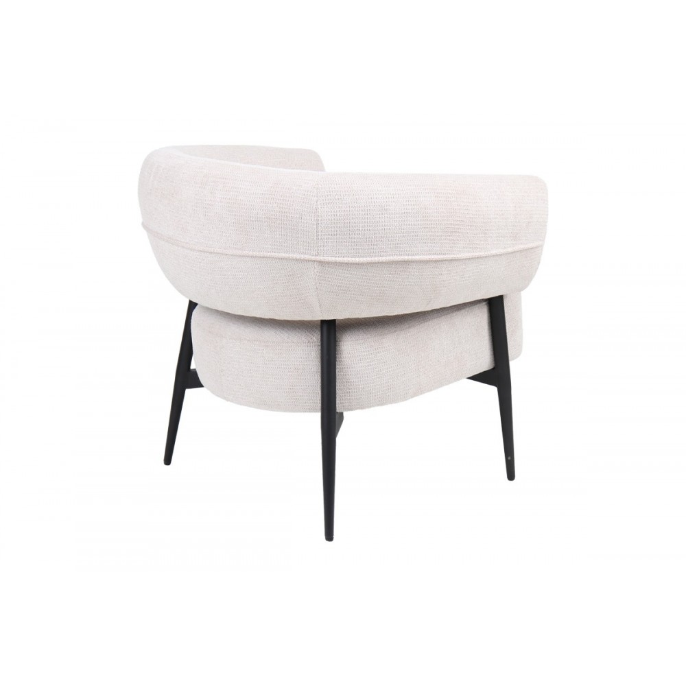 Πολυθρόνα "PENFEL" από ύφασμα/μέταλλο σε χρώμα κρεμ/μαύρο 85x72x73