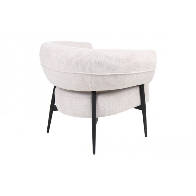 Πολυθρόνα "PENFEL" από ύφασμα/μέταλλο σε χρώμα κρεμ/μαύρο 85x72x73