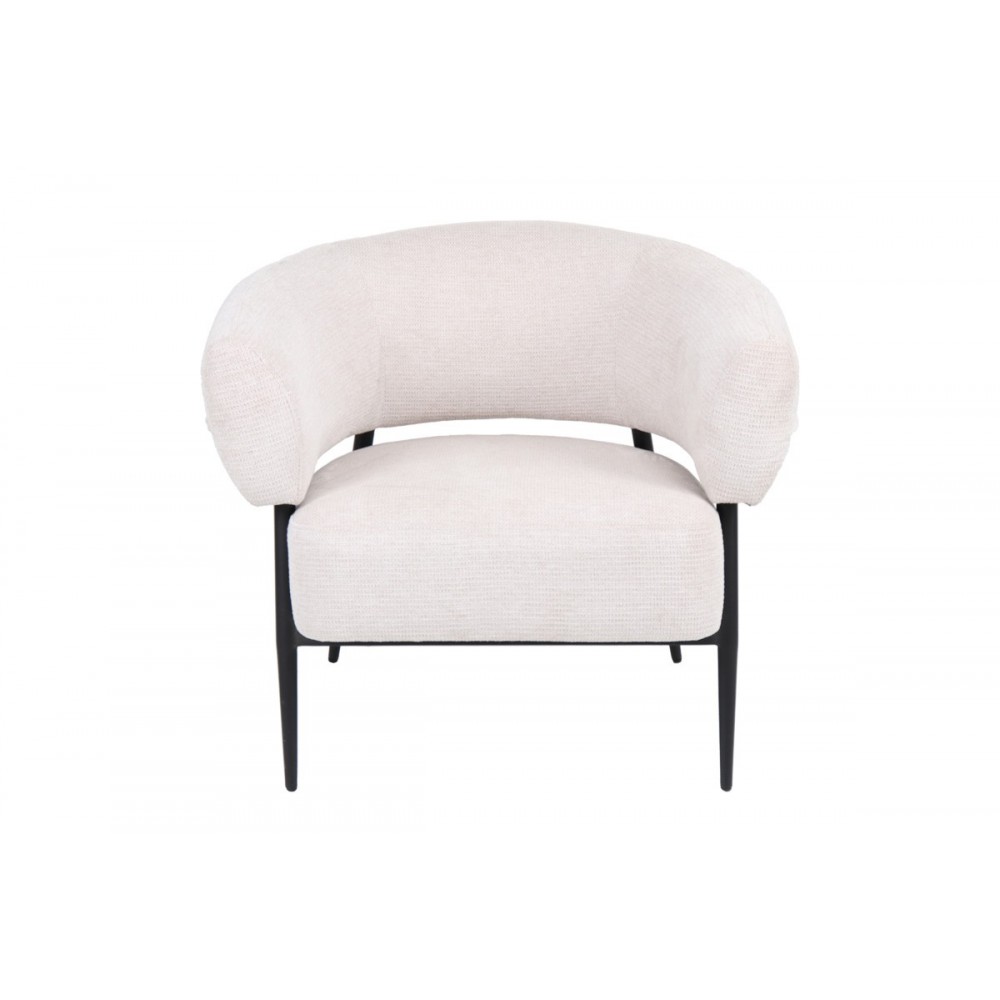 Πολυθρόνα "PENFEL" από ύφασμα/μέταλλο σε χρώμα κρεμ/μαύρο 85x72x73