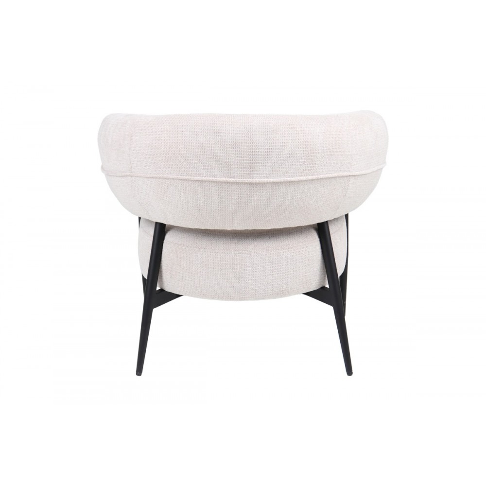 Πολυθρόνα "PENFEL" από ύφασμα/μέταλλο σε χρώμα κρεμ/μαύρο 85x72x73