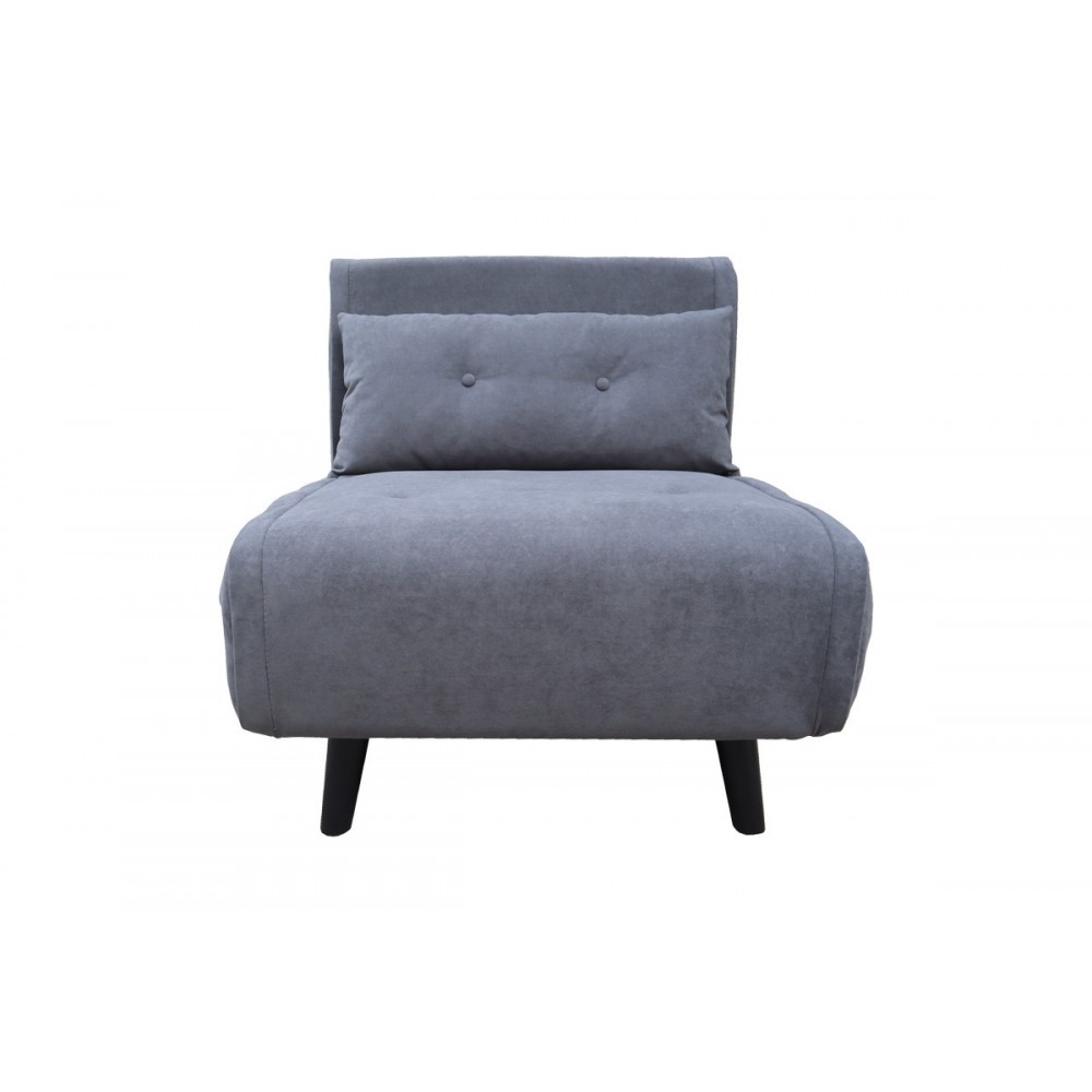 Πολυθρόνα-κρεβάτι "JOSUANE" από βελούδο/ξύλο σε χρώμα ανθρακί/μαύρο 78x80x81