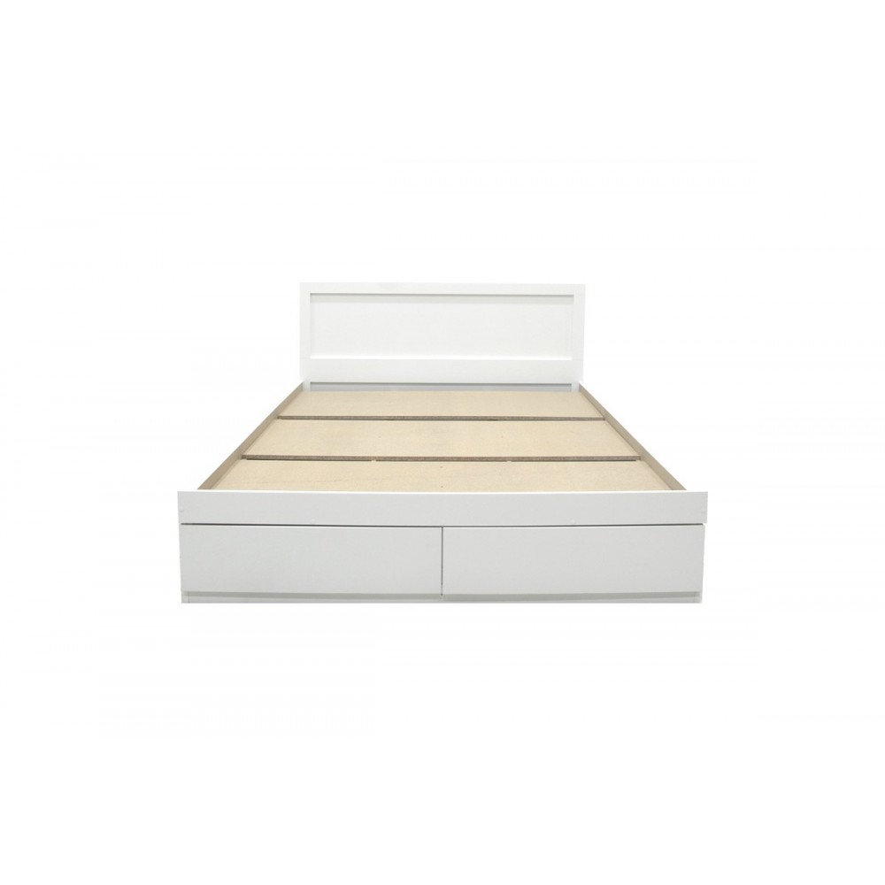 Κρεβάτι "OLYMPUS" με συρτάρι σε χρώμα λευκό 145x205x80