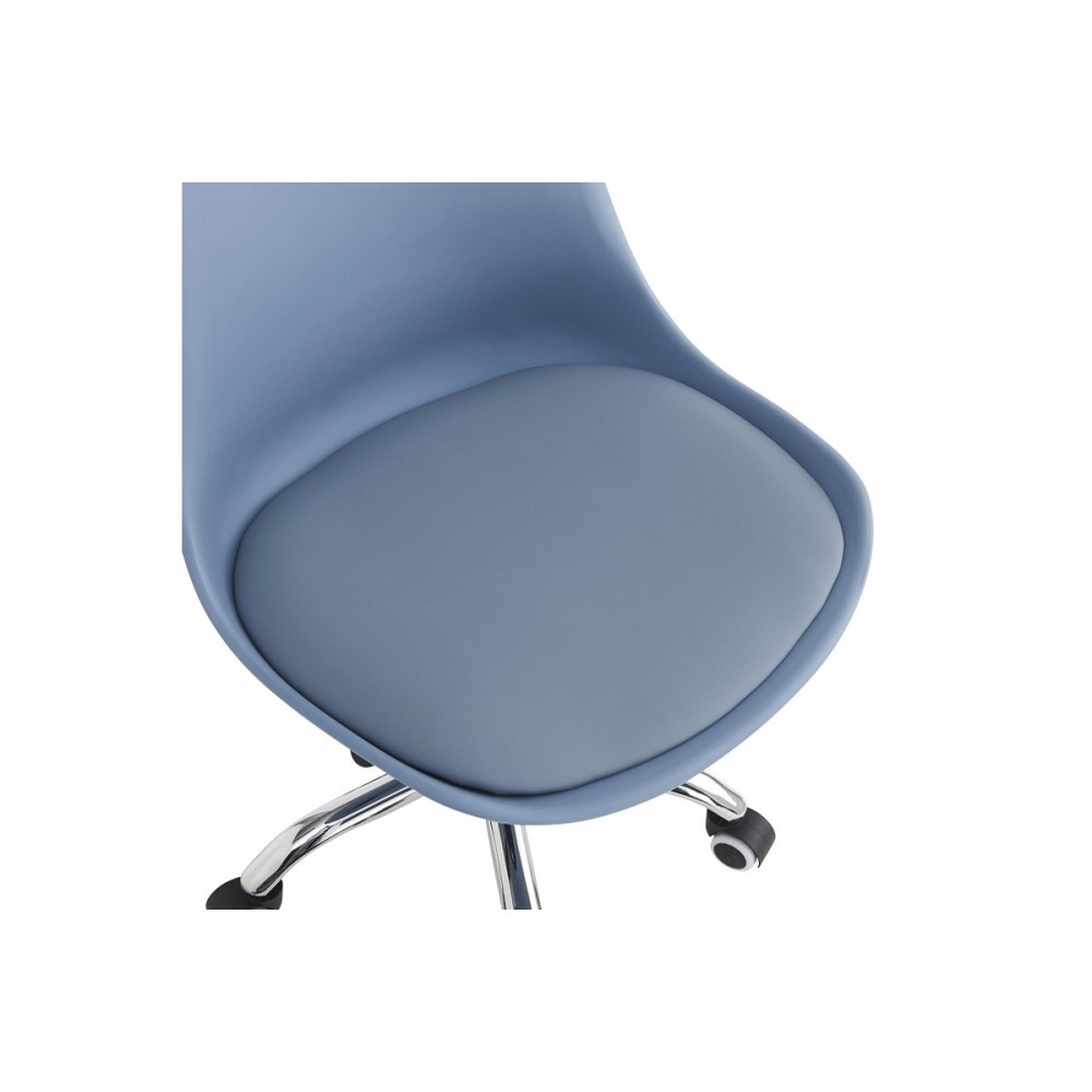 Καρέκλα γραφείου "GASTON II" από pp/pu σε χρώμα ανοιχτό μπλε 48x57x77-90