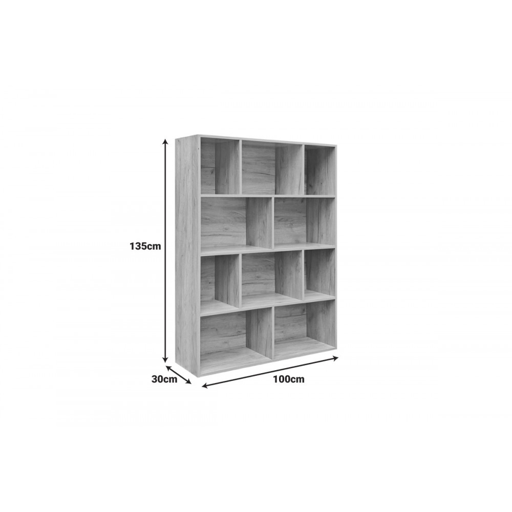 Βιβλιοθήκη "EVERGIN" από mdf σε χρώμα oak 100x30x135