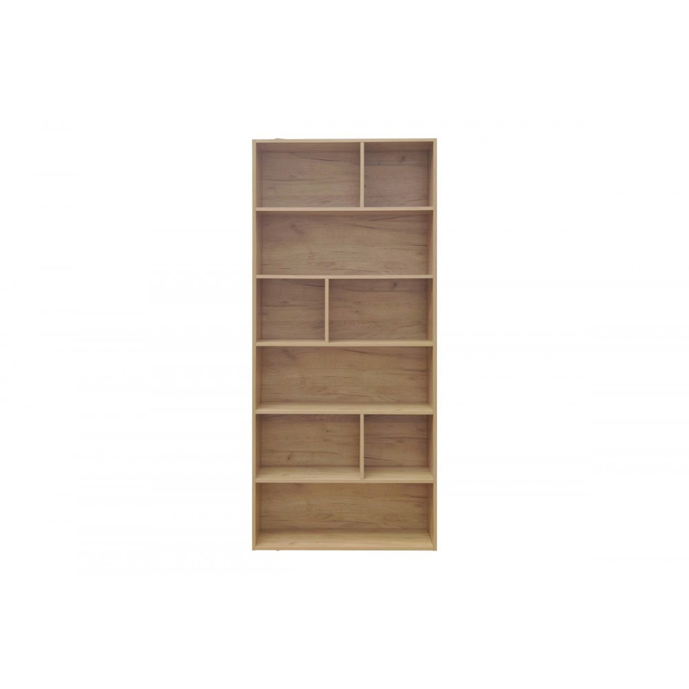 Βιβλιοθήκη "EVERGIN" από mdf σε χρώμα oak 80x30x180