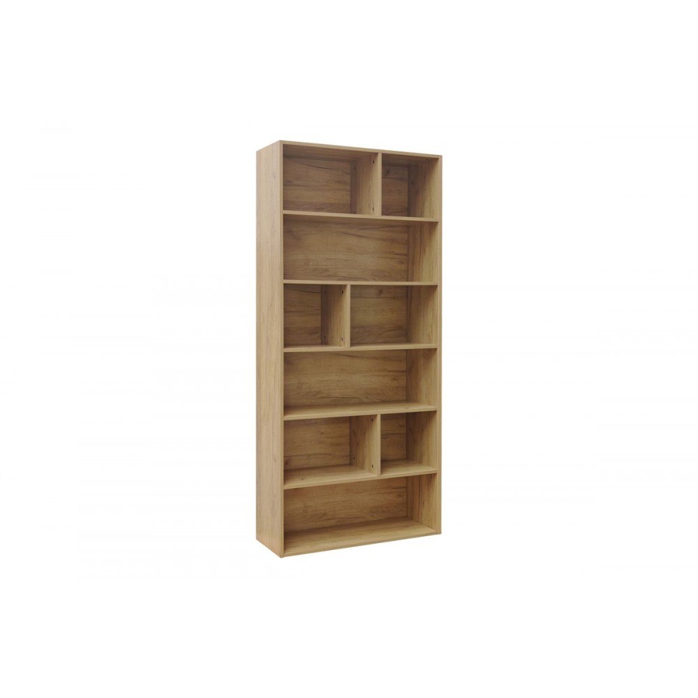 Βιβλιοθήκη "EVERGIN" από mdf σε χρώμα oak 80x30x180