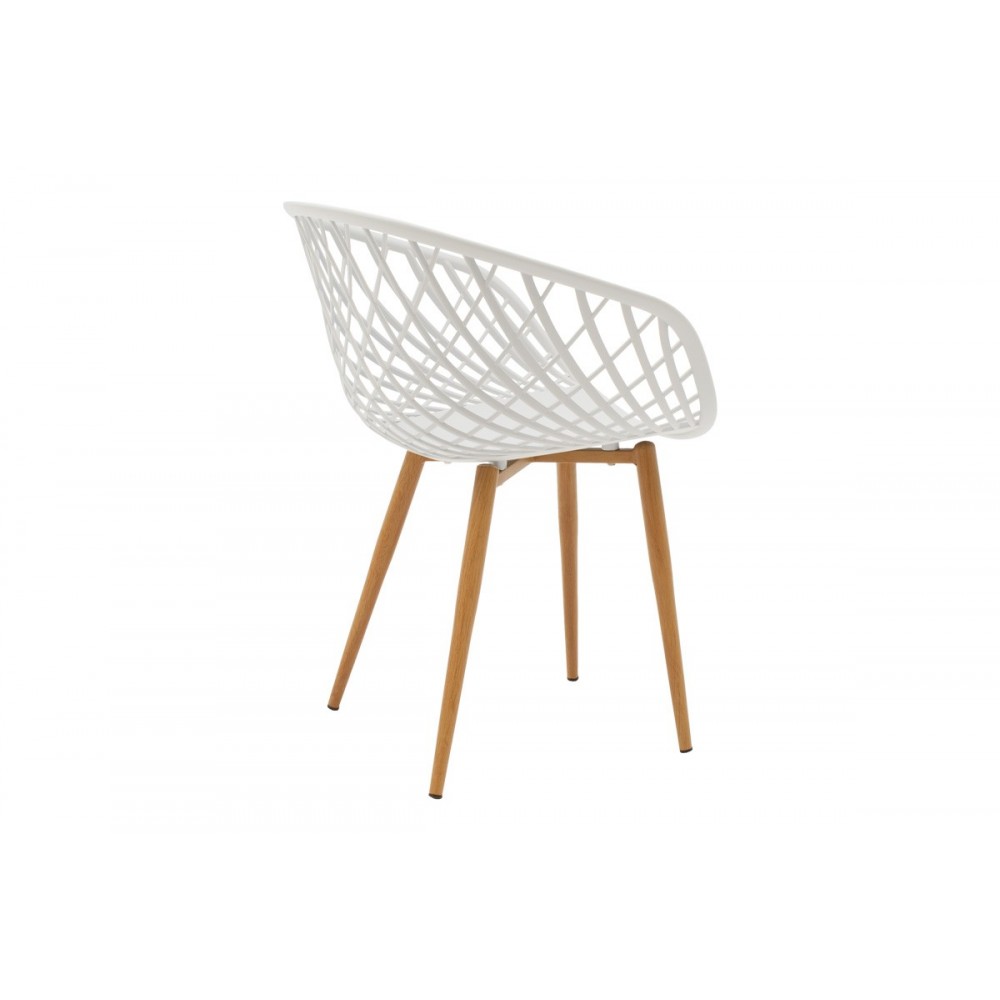 Τραπεζαρία 3τμχ "ELIJAH-EZRA" από pp/pu σε χρώμα λευκό/φυσικό Φ60x74