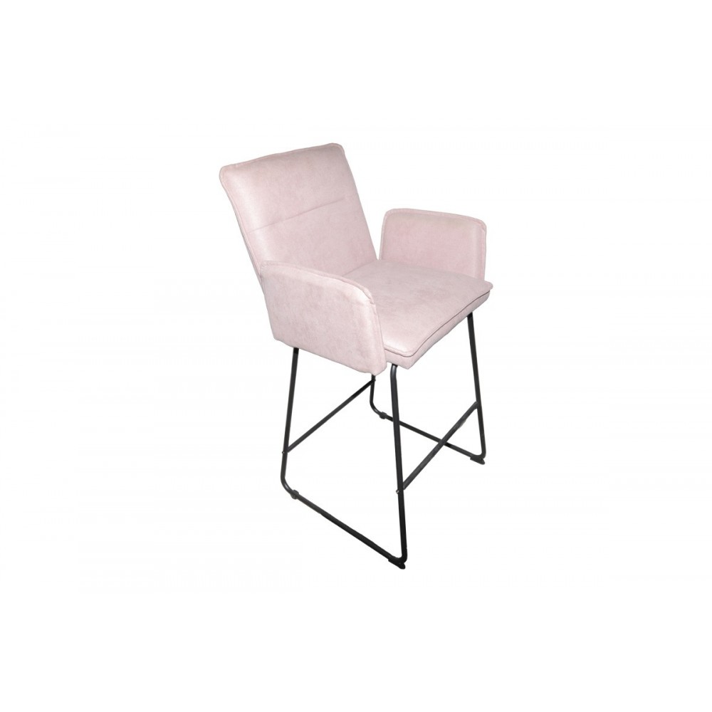 Σκαμπό μπαρ "ESSENTIAL" από ύφασμα/μέταλλο σε χρώμα σάπιο μήλο/μαύρο 57x64.5x107