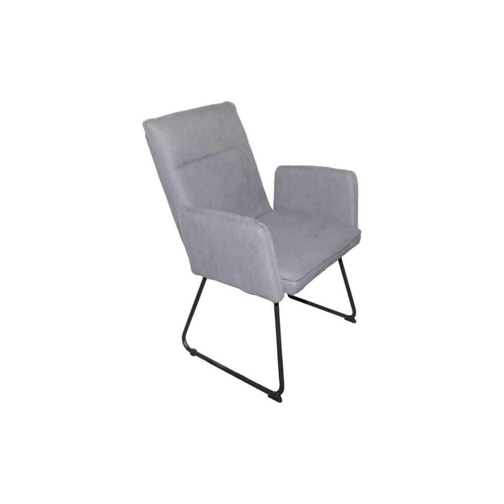 Πολυθρόνα "ESSENTIAL" από ύφασμα/μέταλλο σε χρώμα γκρι/μαύρο 55.5x59x89