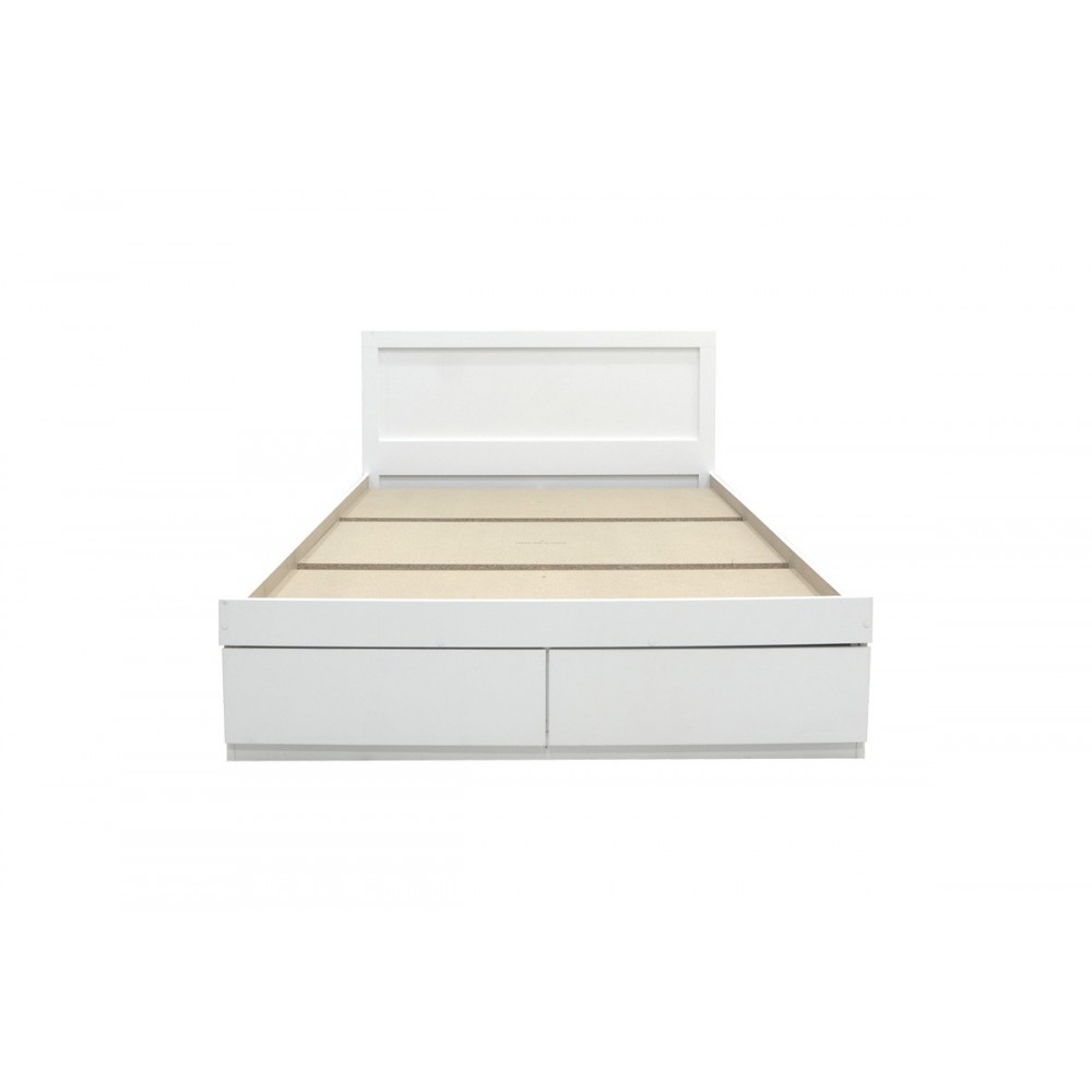 Κρεβάτι "OLYMPUS" με συρτάρι σε χρώμα λευκό 162.5x205x80