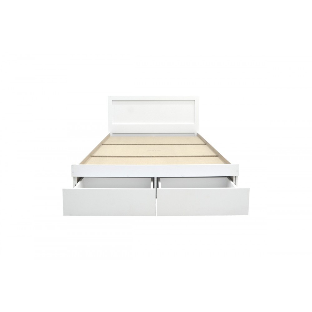 Κρεβάτι "OLYMPUS" με συρτάρι σε χρώμα λευκό 162.5x205x80