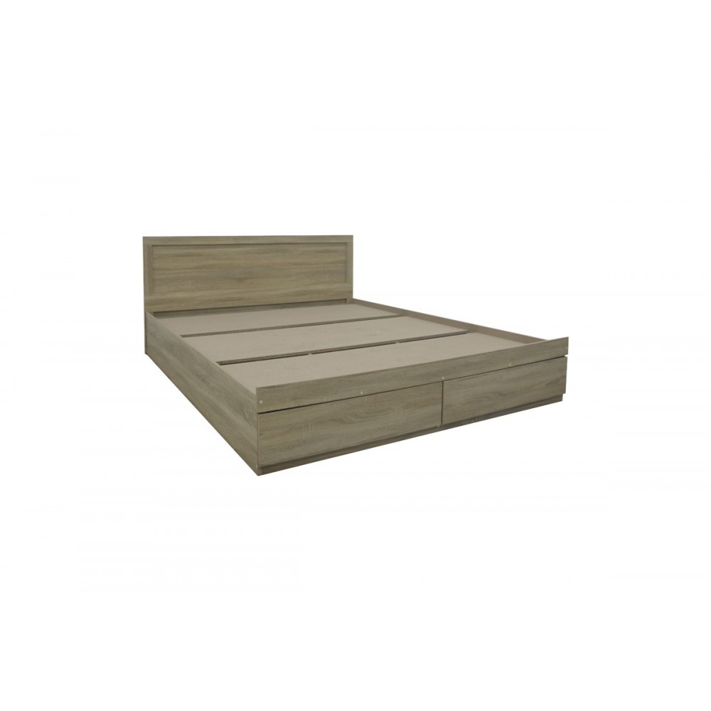 Κρεβάτι "OLYMPUS" με συρτάρι σε χρώμα φυσικό 162.5x205x80