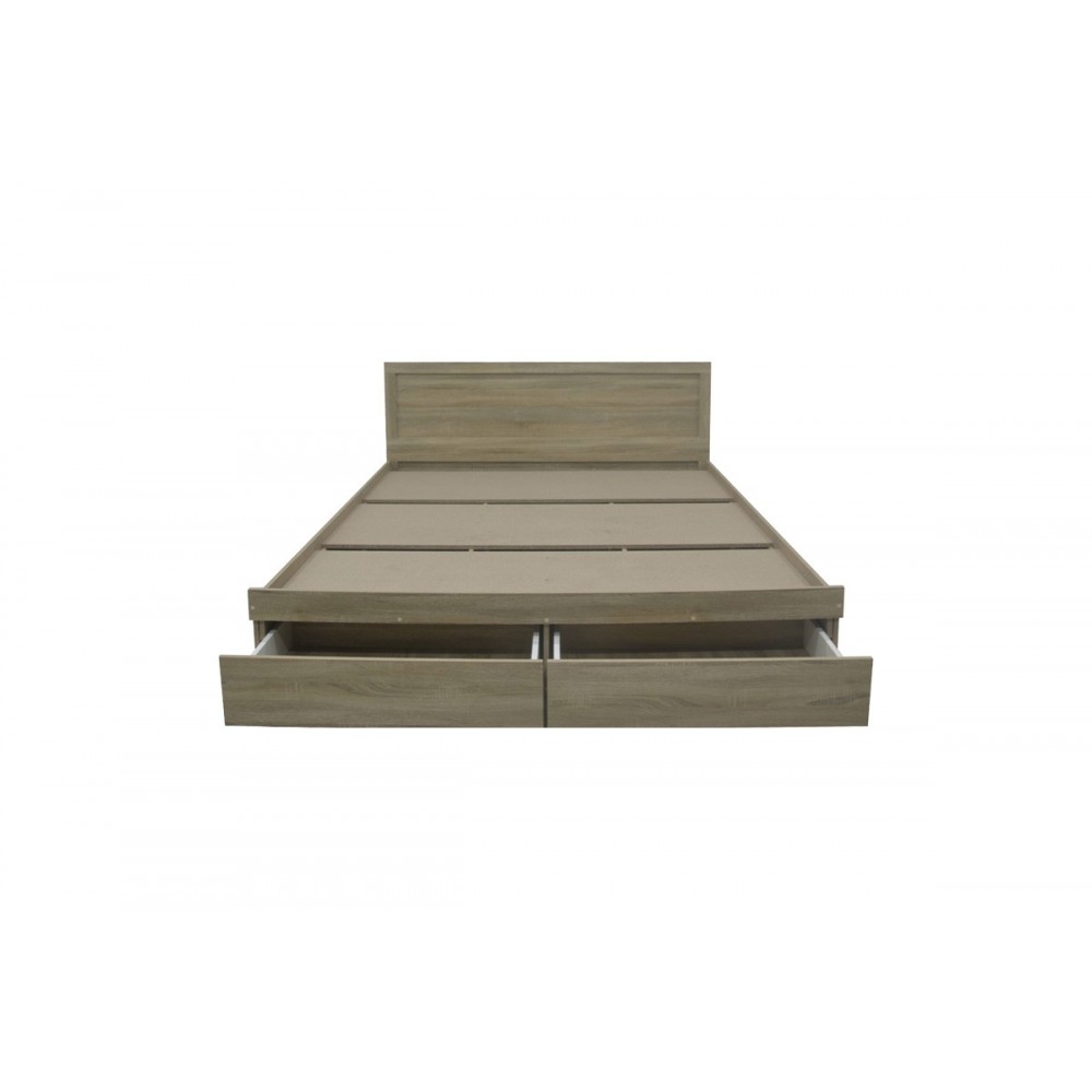 Κρεβάτι "OLYMPUS" με συρτάρι σε χρώμα φυσικό 162.5x205x80