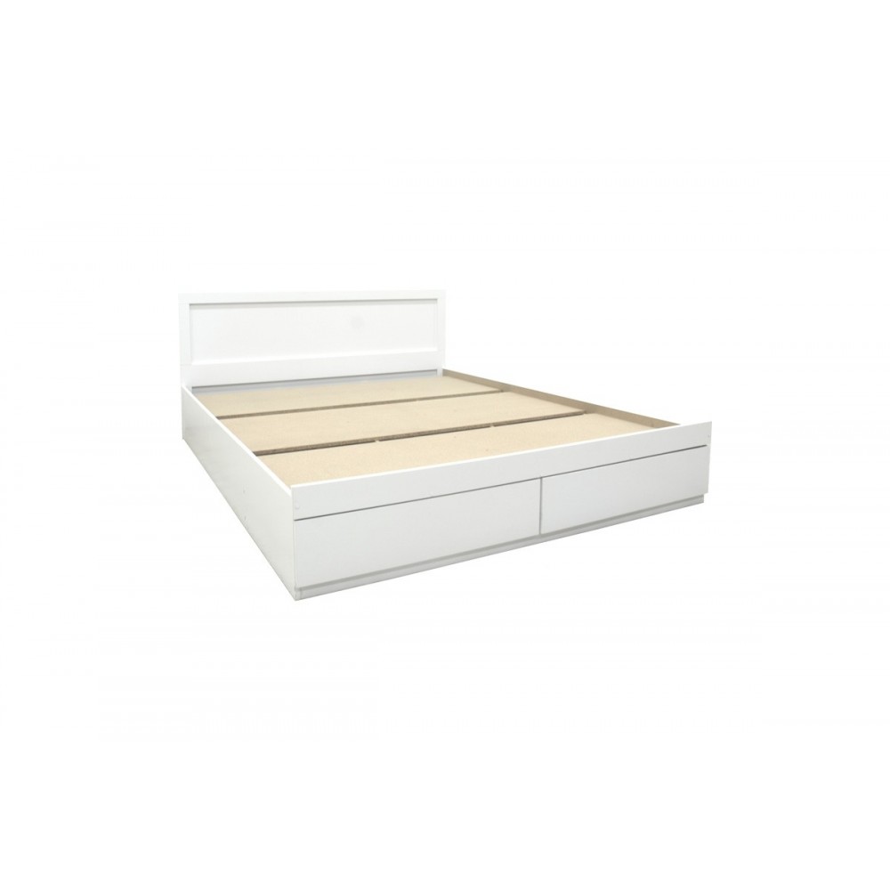 Κρεβάτι "OLYMPUS" με συρτάρι σε χρώμα λευκό 125x205x80