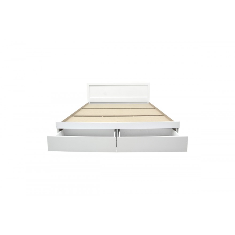 Κρεβάτι "OLYMPUS" με συρτάρι σε χρώμα λευκό 125x205x80