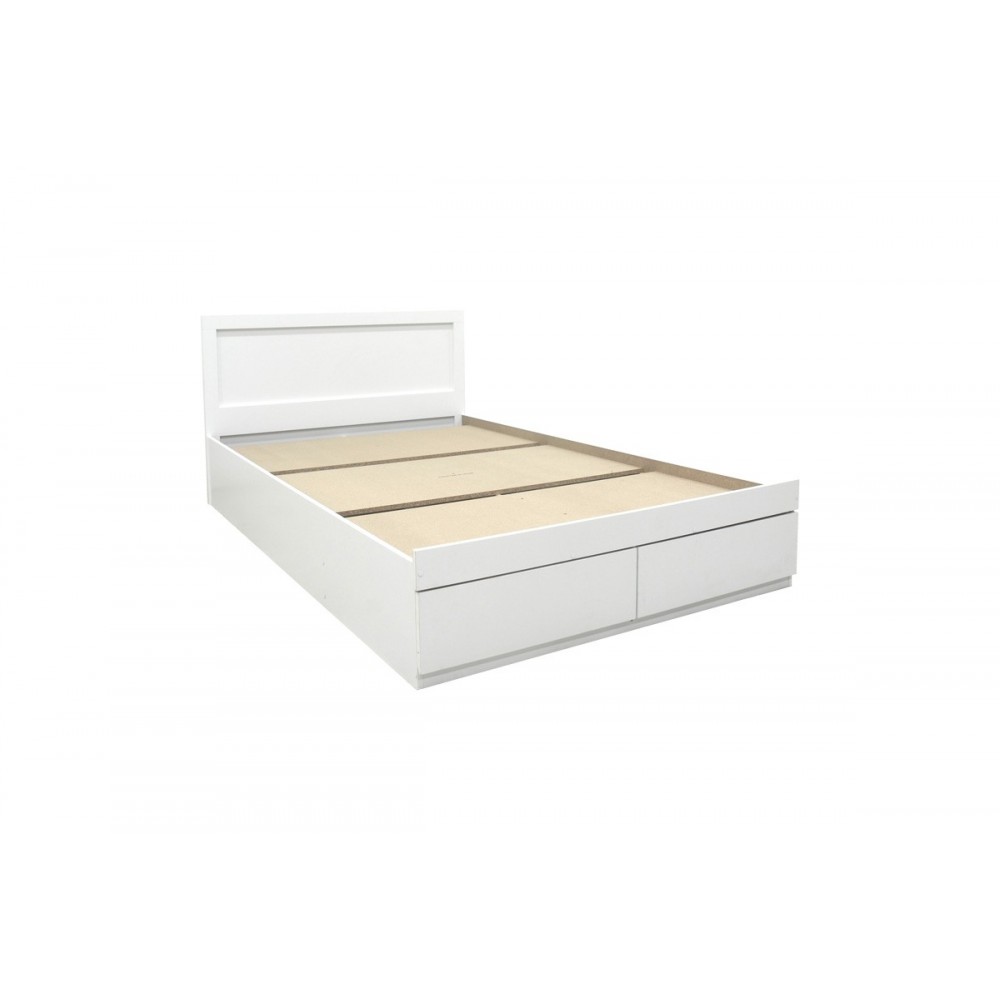 Κρεβάτι "OLYMPUS" με συρτάρι σε χρώμα λευκό 105x205x80