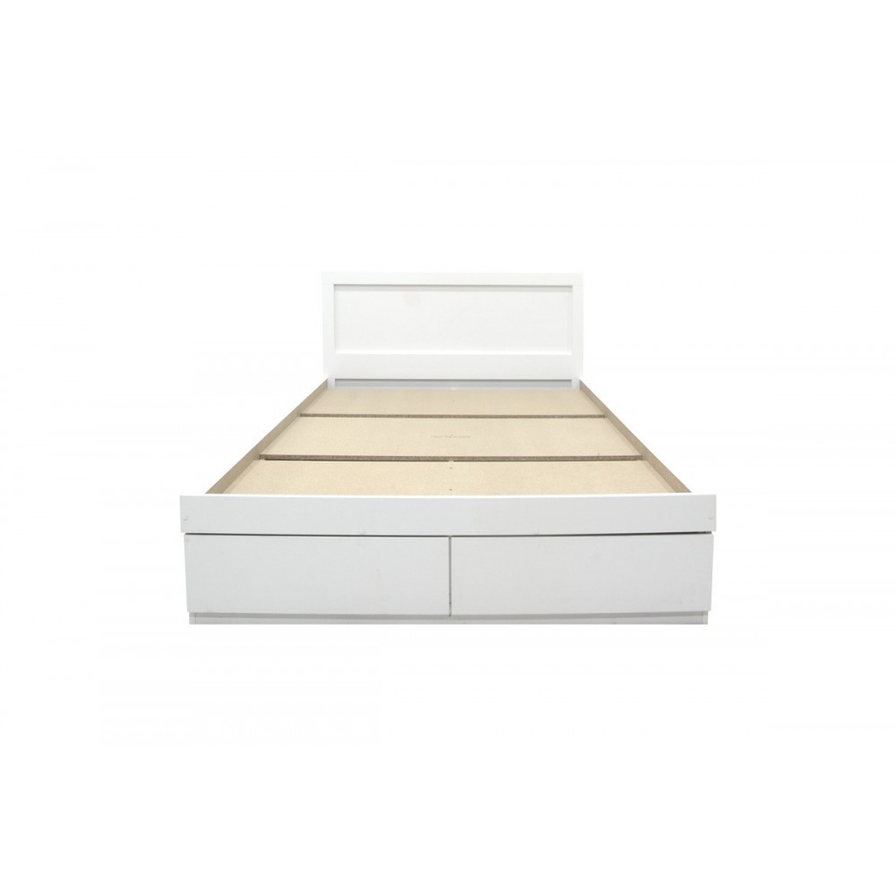 Κρεβάτι "OLYMPUS" με συρτάρι σε χρώμα λευκό 105x205x80