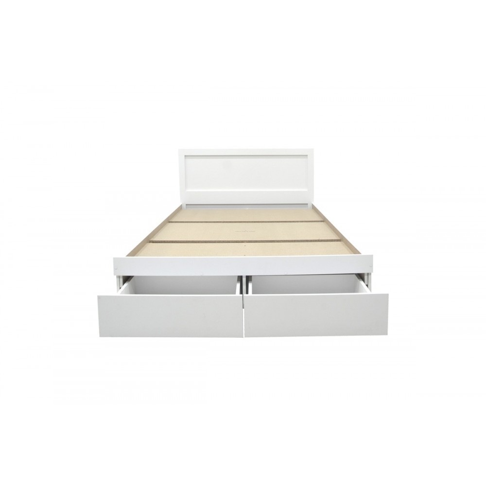 Κρεβάτι "OLYMPUS" με συρτάρι σε χρώμα λευκό 105x205x80