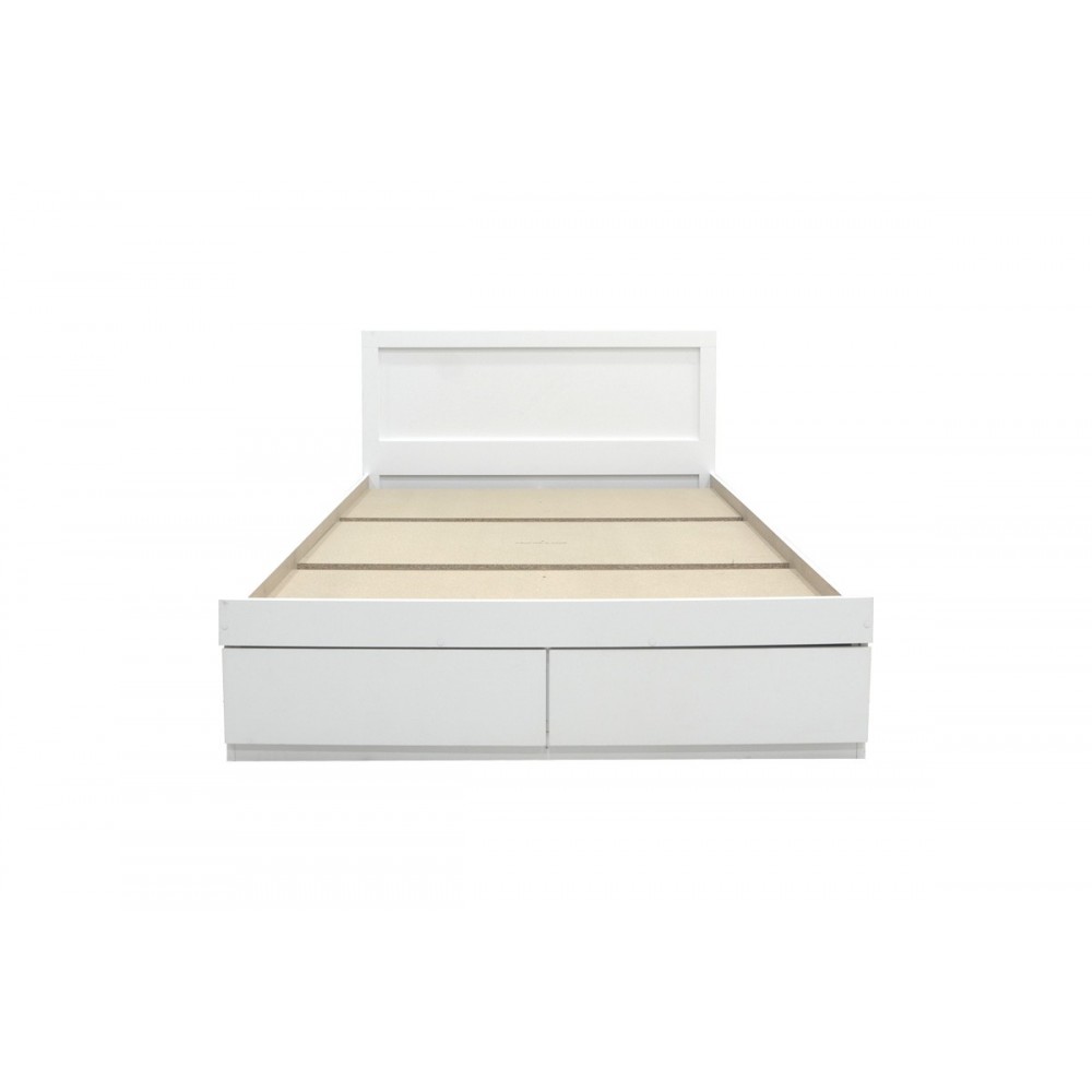 Κρεβάτι "OLYMPUS" με συρτάρι σε χρώμα λευκό 155x205x80