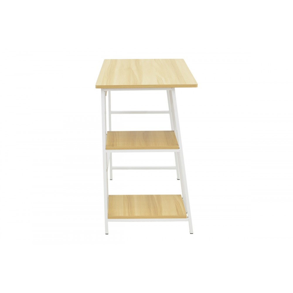 Γραφείο εργασίας "FERJE" από mdf/μέταλλο σε χρώμα φυσικό/λευκό 100x48x75