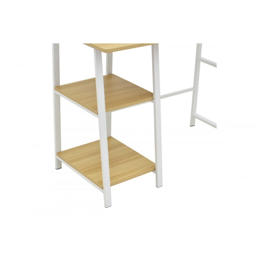 Γραφείο εργασίας "FERJE" από mdf/μέταλλο σε χρώμα φυσικό/λευκό 100x48x75