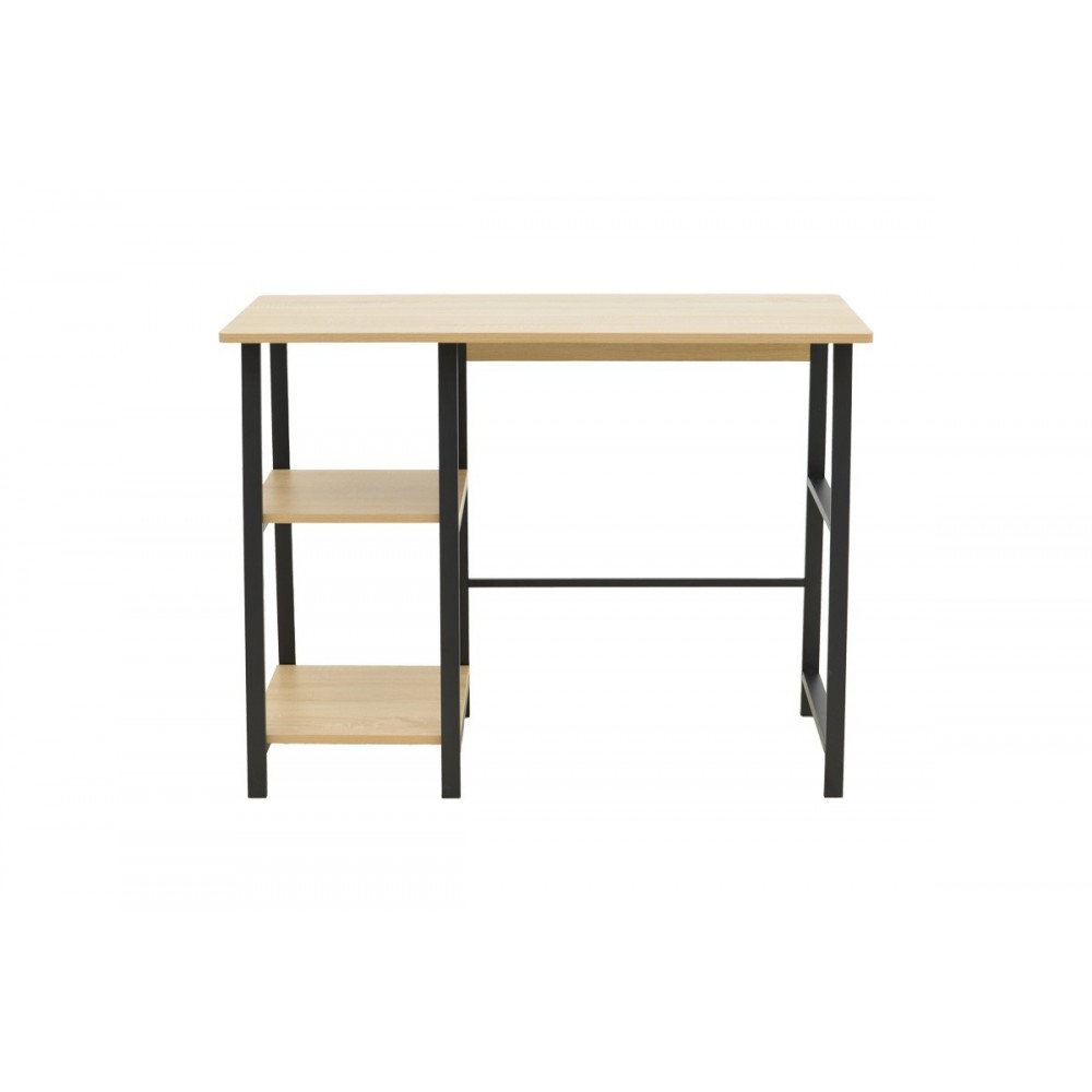 Γραφείο εργασίας "FERJE" από mdf/μέταλλο σε χρώμα φυσικό/μαύρο 100x48x75