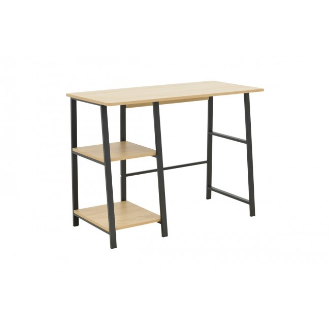 Γραφείο εργασίας "FERJE" από mdf/μέταλλο σε χρώμα φυσικό/μαύρο 100x48x75