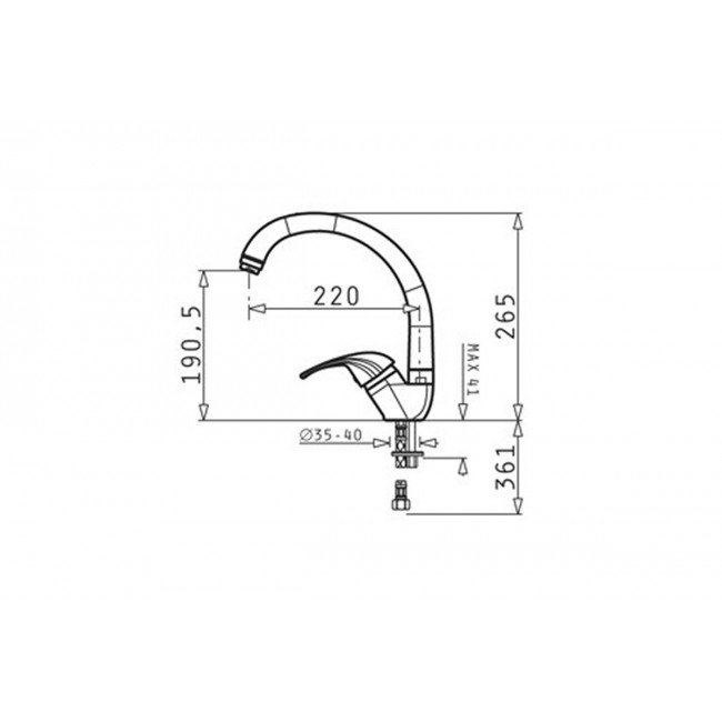Μπαταρία κουζίνας "FOLK" χρωμίου