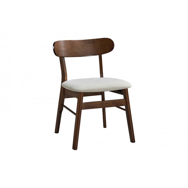 Τραπεζαρία 7τμχ "ELEGANZA-CAIRO" από mdf/ύφασμα σε χρώμα καρυδί/εκρού 180x99x75.8