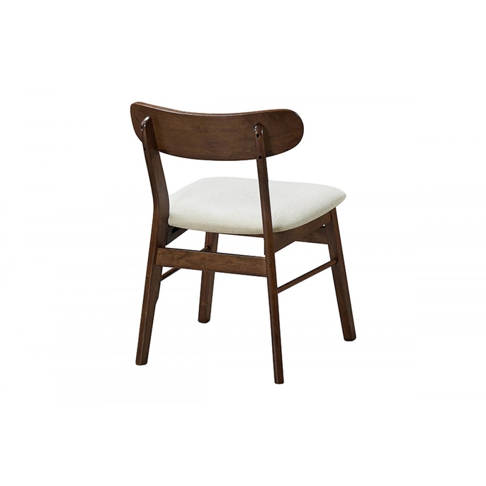 Τραπεζαρία 7τμχ "ELEGANZA-CAIRO" από mdf/ύφασμα σε χρώμα καρυδί/εκρού 180x99x75.8