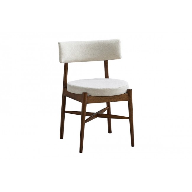 Τραπεζαρία 7τμχ "ELEGANZA-RAUDI" από mdf/ύφασμα σε χρώμα καρυδί/εκρού 180x99x75.8