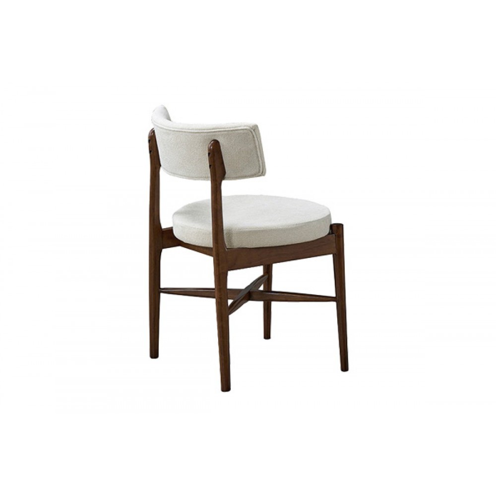 Τραπεζαρία 7τμχ "ELEGANZA-RAUDI" από mdf/ύφασμα σε χρώμα καρυδί/εκρού 180x99x75.8