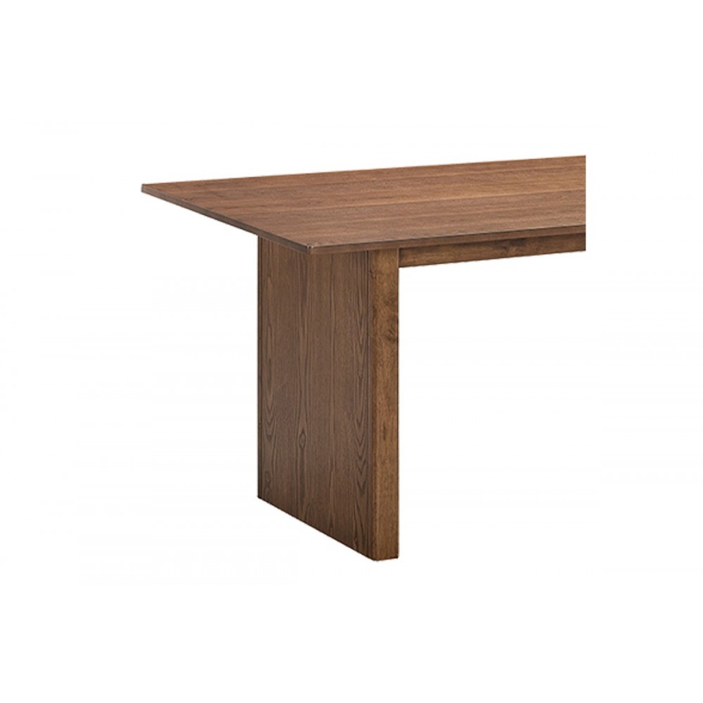 Τραπεζαρία 7τμχ "ELEGANZA-RAUDI" από mdf/ύφασμα σε χρώμα καρυδί/εκρού 180x99x75.8