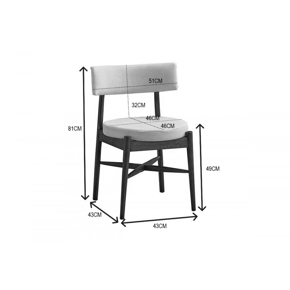 Τραπεζαρία 7τμχ "ELEGANZA-RAUDI" από mdf/ύφασμα σε χρώμα καρυδί/εκρού 180x99x75.8