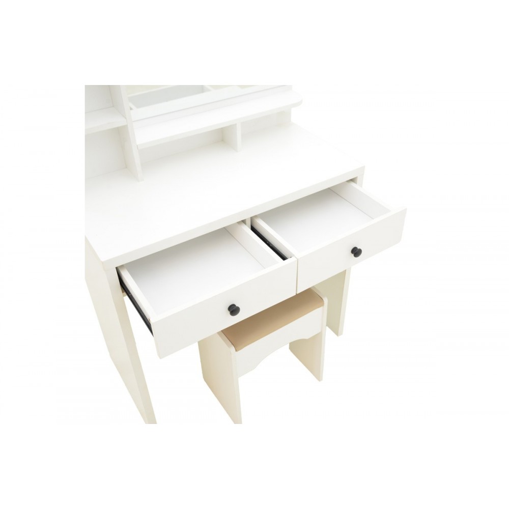 Τουαλέτα κρεβατοκάμαρας "CENZO" σε χρώμα λευκό/μπεζ 80x40x155